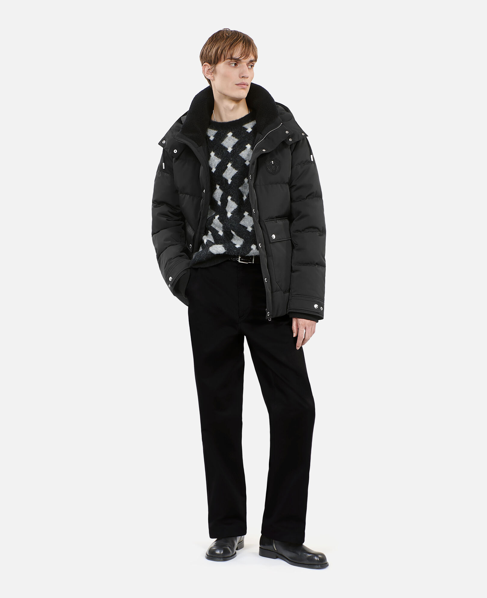 The Kooples MEN BLACK black blazon down jacket