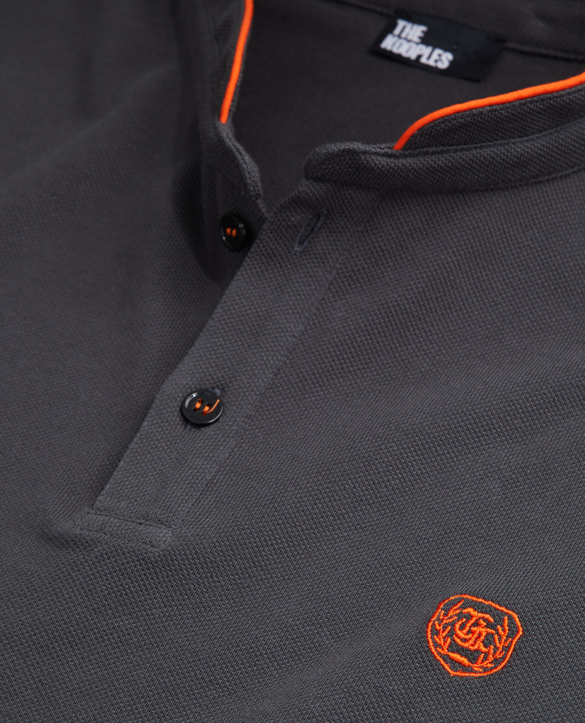 Black officer collar polo shirt The Kooples UK