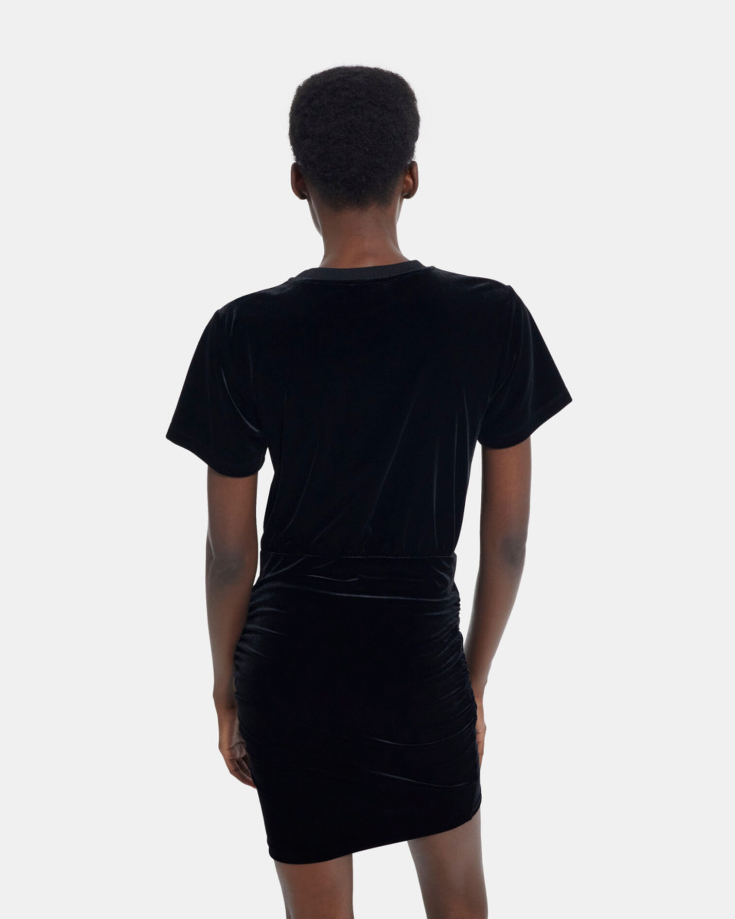 Short black velvet dress, BLACK, hi-res image number null