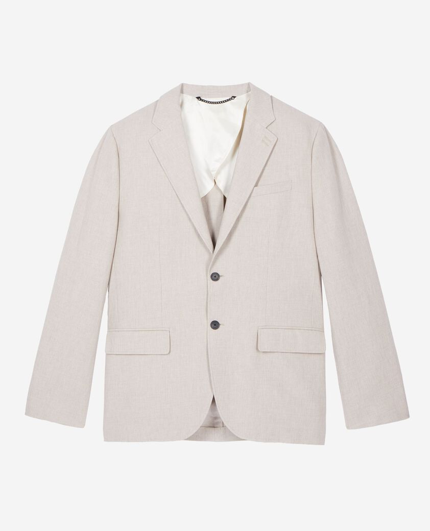 The Kooples HOMME LIGHT BEIGE veste de costume en coton lin beige