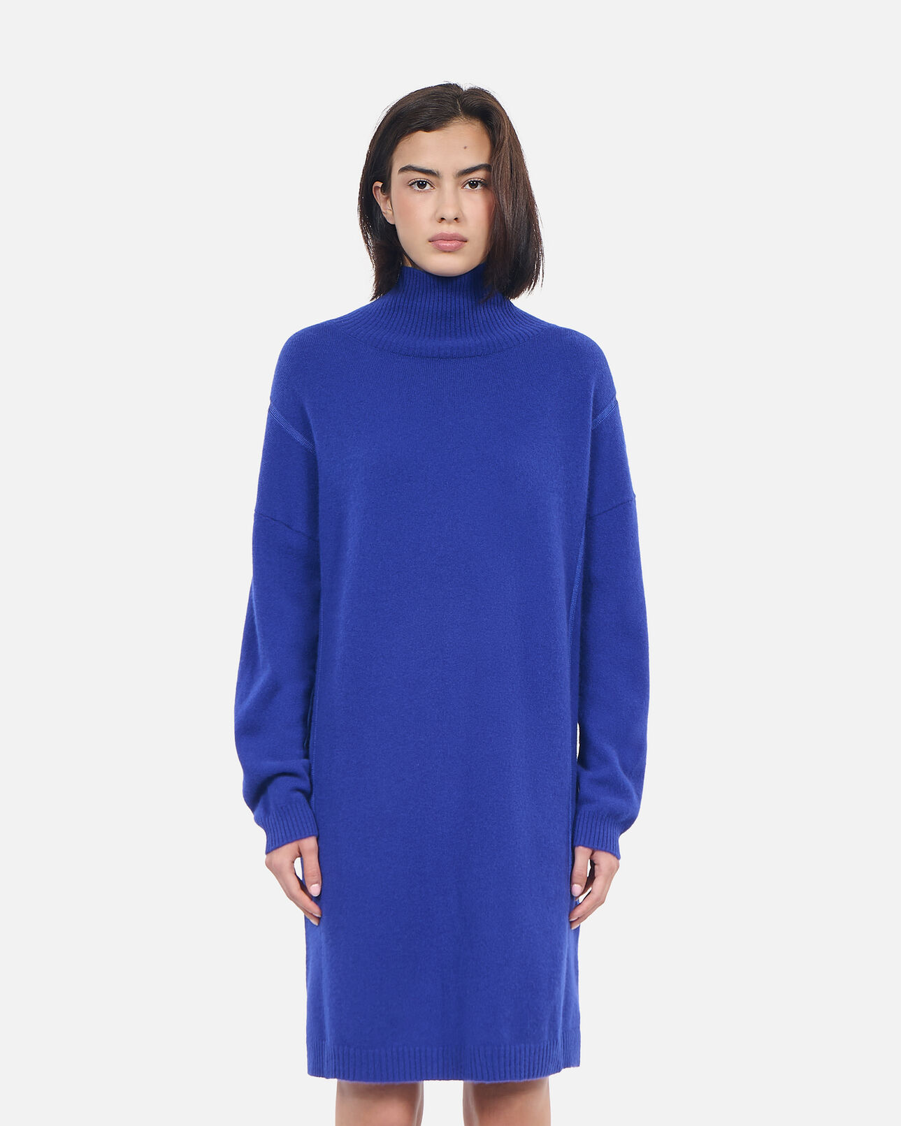 The Kooples WOMEN BLUE ELECTRIC short electric blue cashmere sweater dress