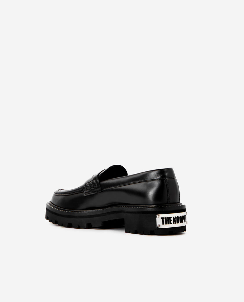 The Kooples WOMEN BLACK black leather loafers