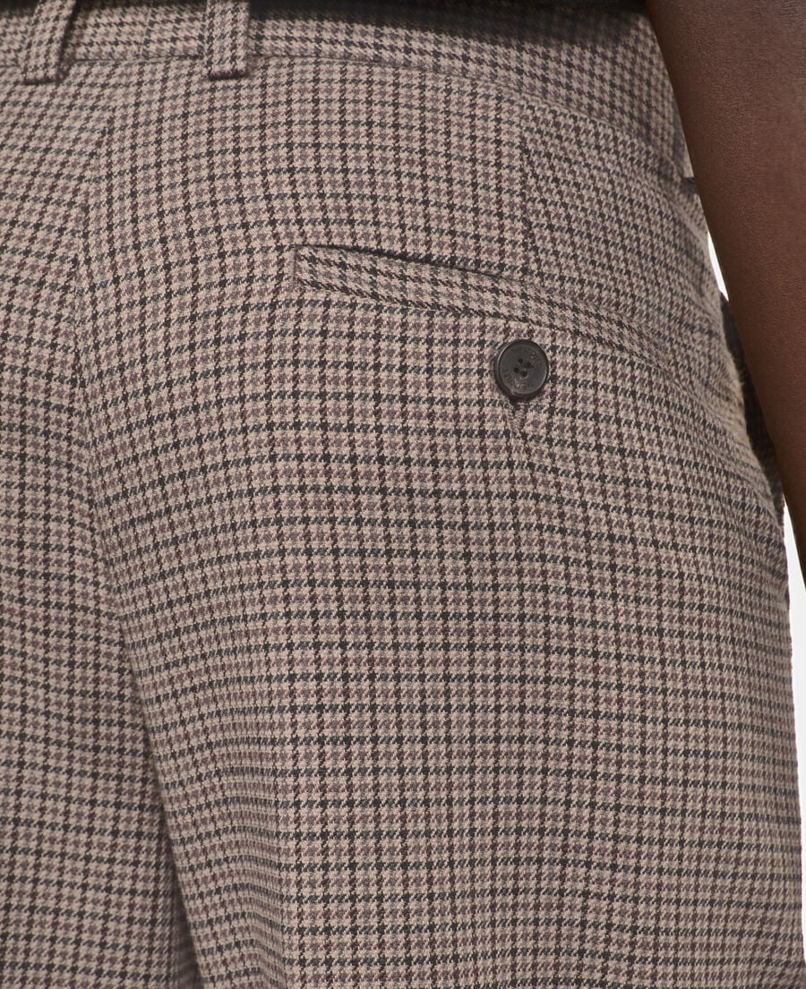 The Kooples DAMEN BEIGE-BROWN gerade, beige anzughose mit hahnentrittmuster