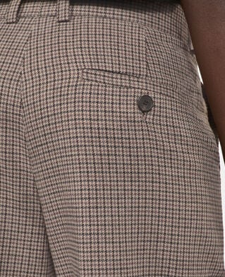 The Kooples DAMEN BEIGE-BROWN gerade, beige anzughose mit hahnentrittmuster
