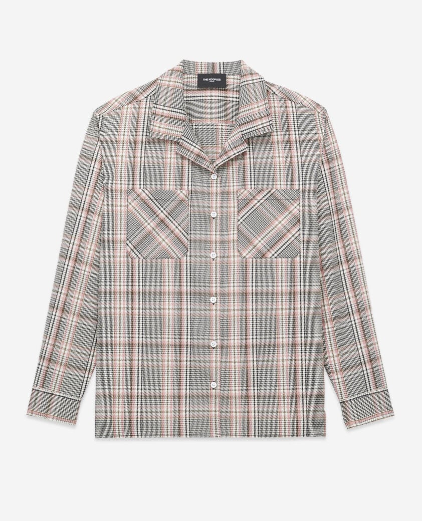 The Kooples FEMME PINK chemise oversize femme rose et noire carreaux