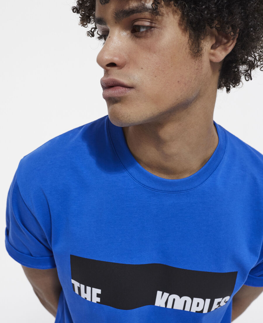 blue screen print t-shirt