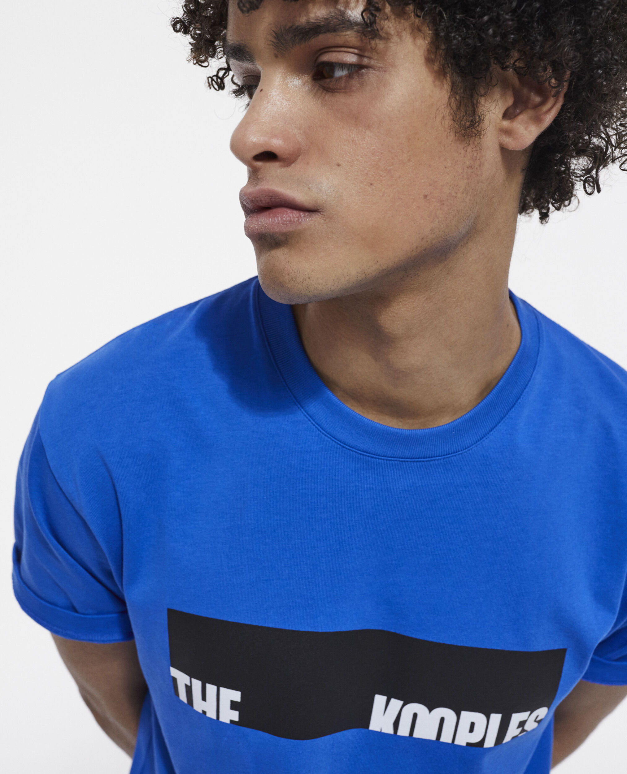 Blue screen print T-shirt, INK BLUE, hi-res image number null