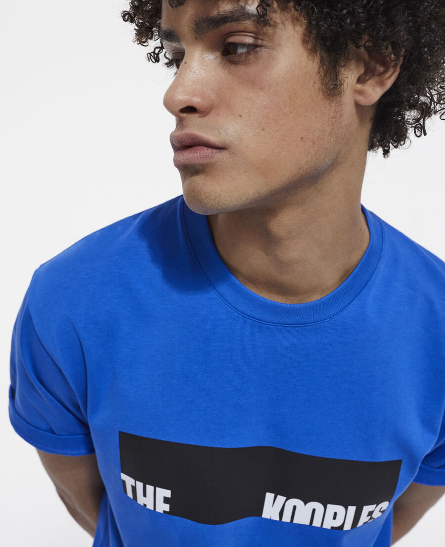 t-shirt sérigraphié bleu