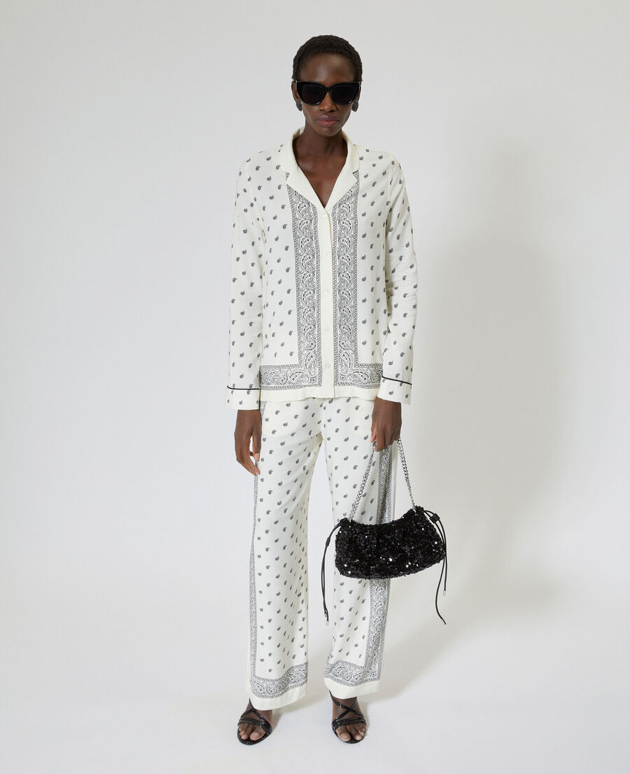 The Kooples WOMEN WHITE / BLACK ecru bandana shirt