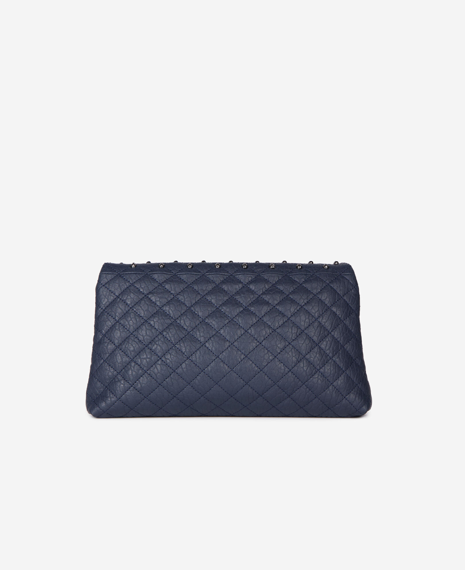 The Kooples WOMEN NAVY medium heritage clutch in navy blue leather