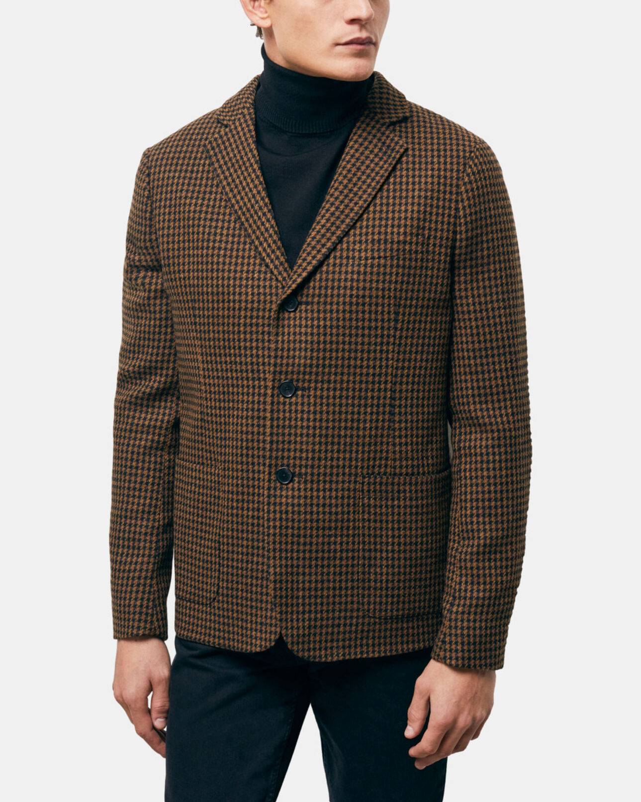 The Kooples HOMME BLACK BROWN veste à motifs