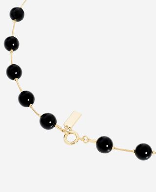 The Kooples DAMEN GOLD perlenkette mit schwarzem anh&auml;nger