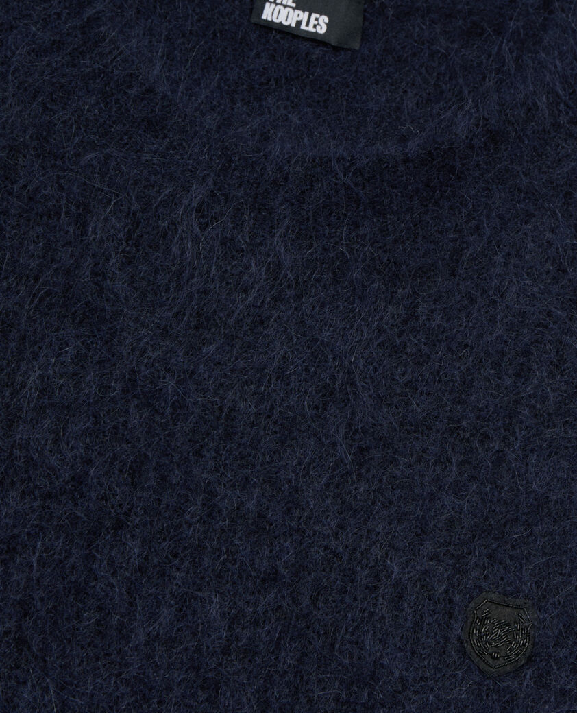 The Kooples MEN NAVY navy blue mohair and wool sweater