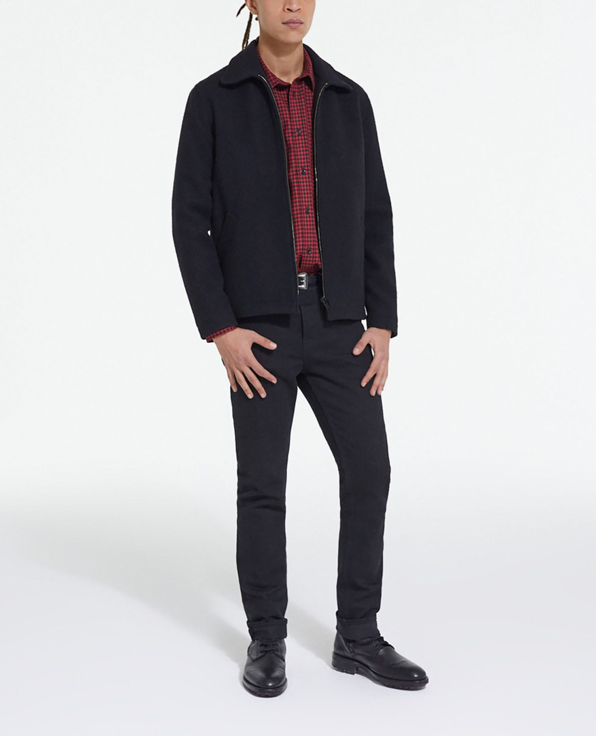 Black wool jacket, BLACK, hi-res image number null