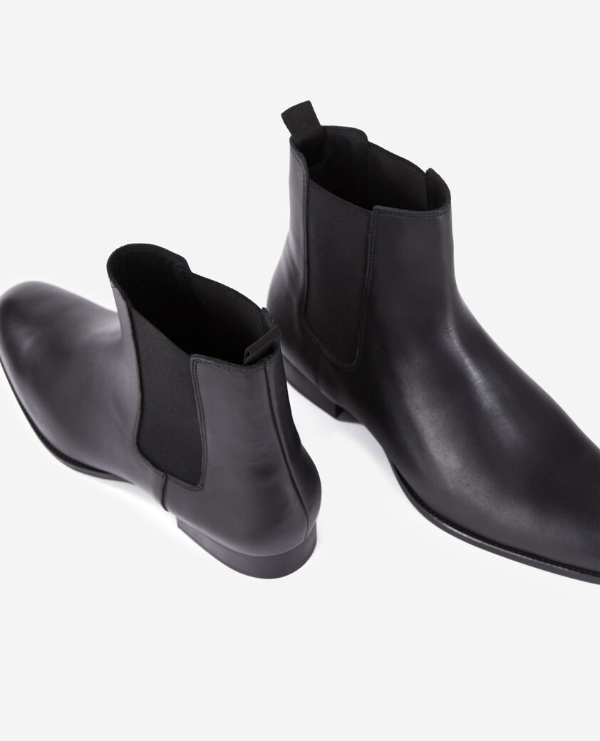 The Kooples MEN BLACK black leather chelsea boots