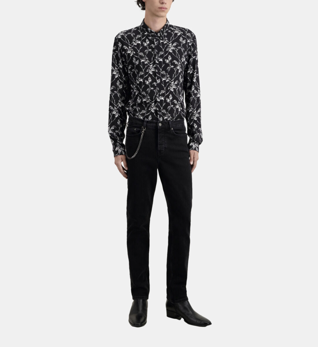 Jean noir sales avec chaine