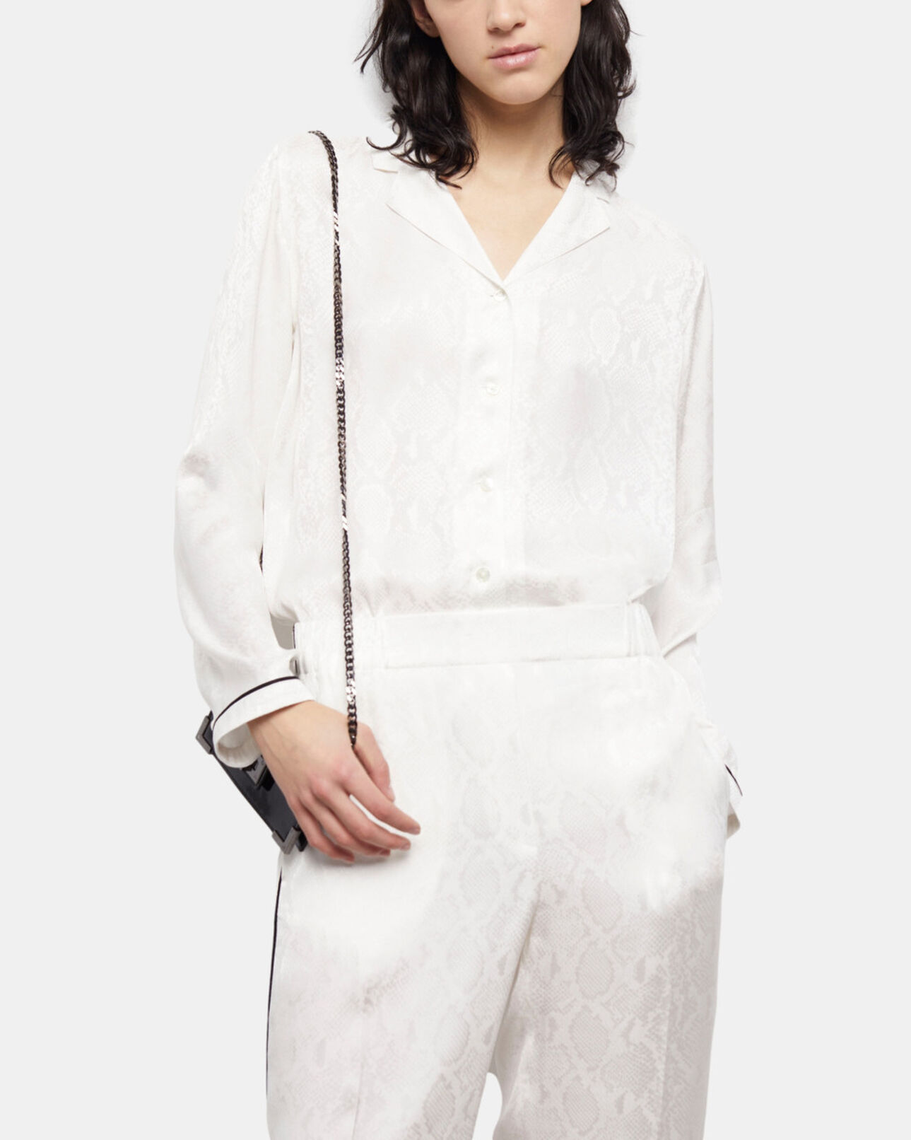 The Kooples FEMME WHITE chemise python blanc