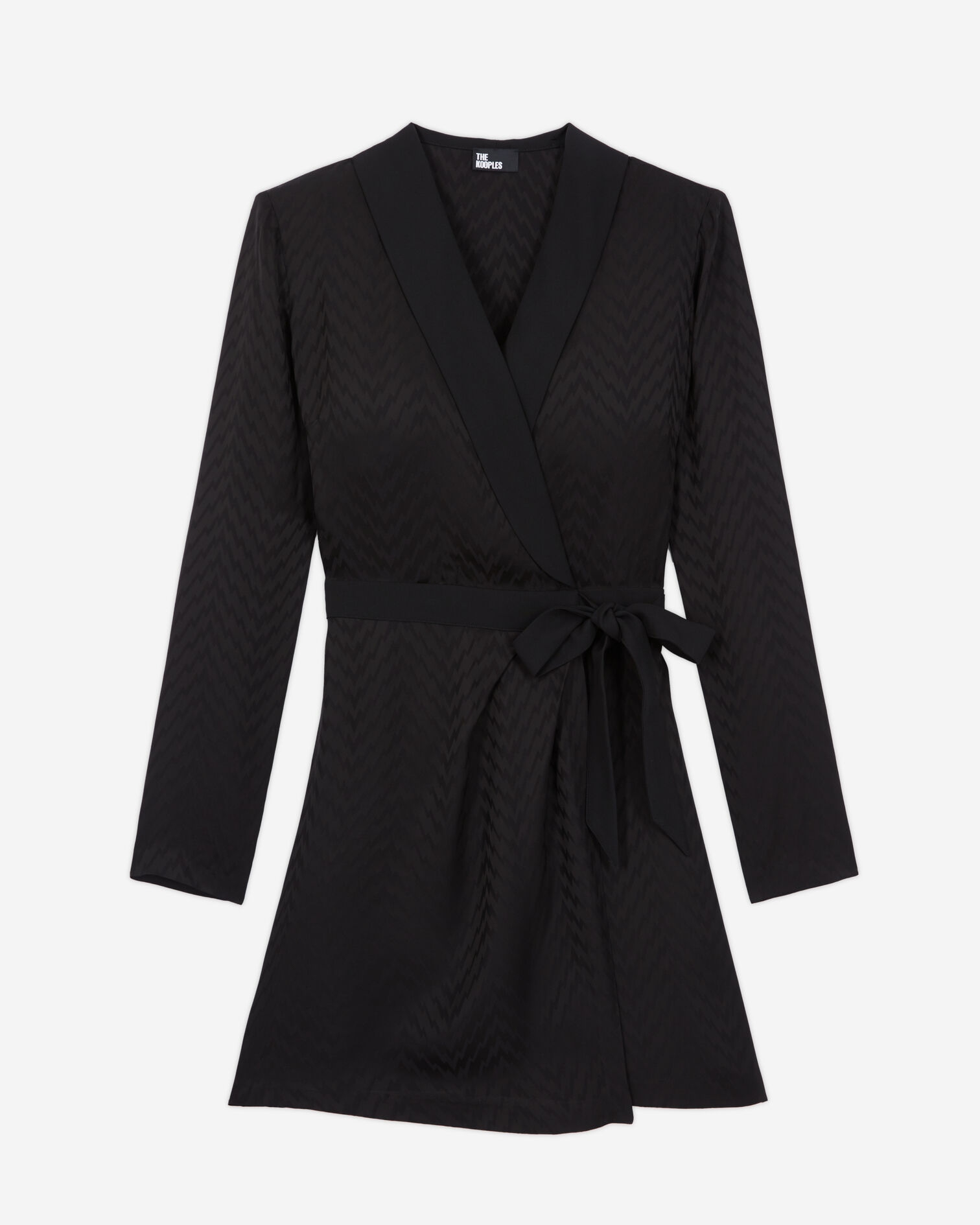 Short printed wrap dress, BLACK, hi-res image number null