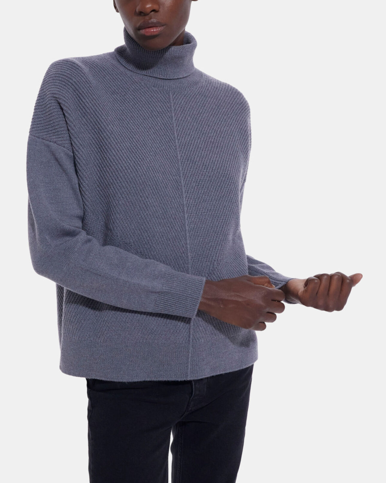 The Kooples WOMEN MIDDLE GREY gray wool sweater