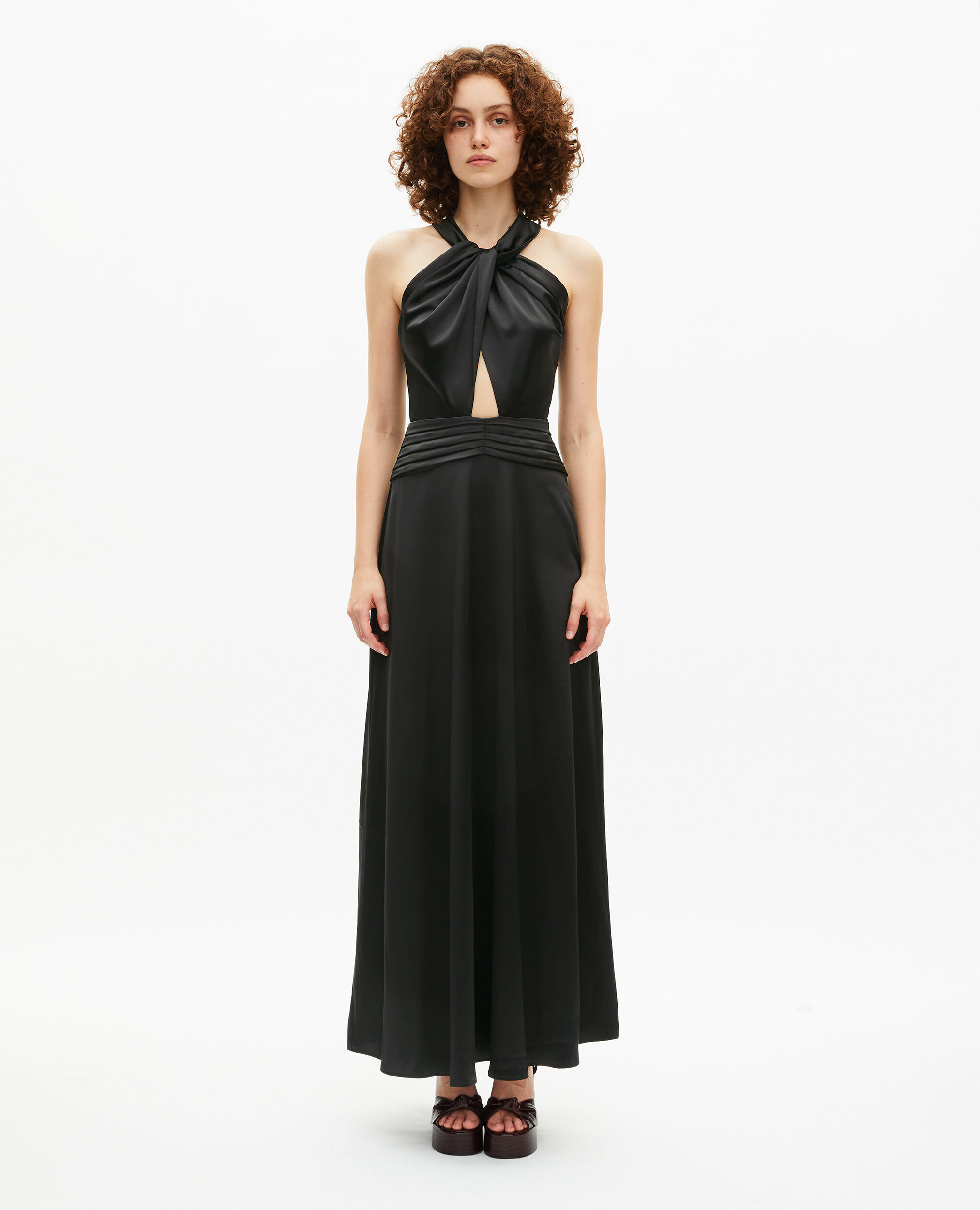 Robe longue sans manches noire, BLACK, hi-res image number null