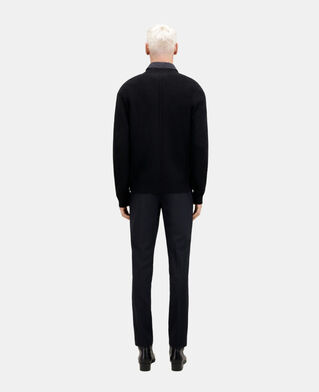 The Kooples MEN BLACK black ribbed wool-blend cardigan