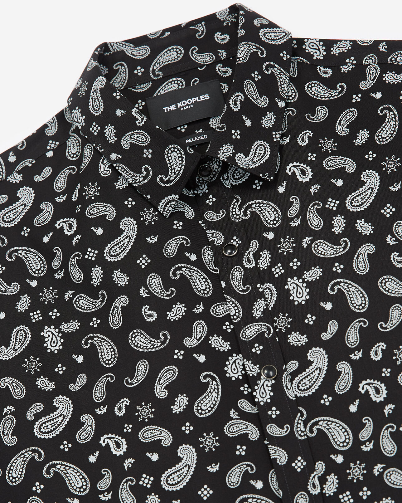 The Kooples HOMME BLACK WHITE chemise imprimé bandana noir et blanc