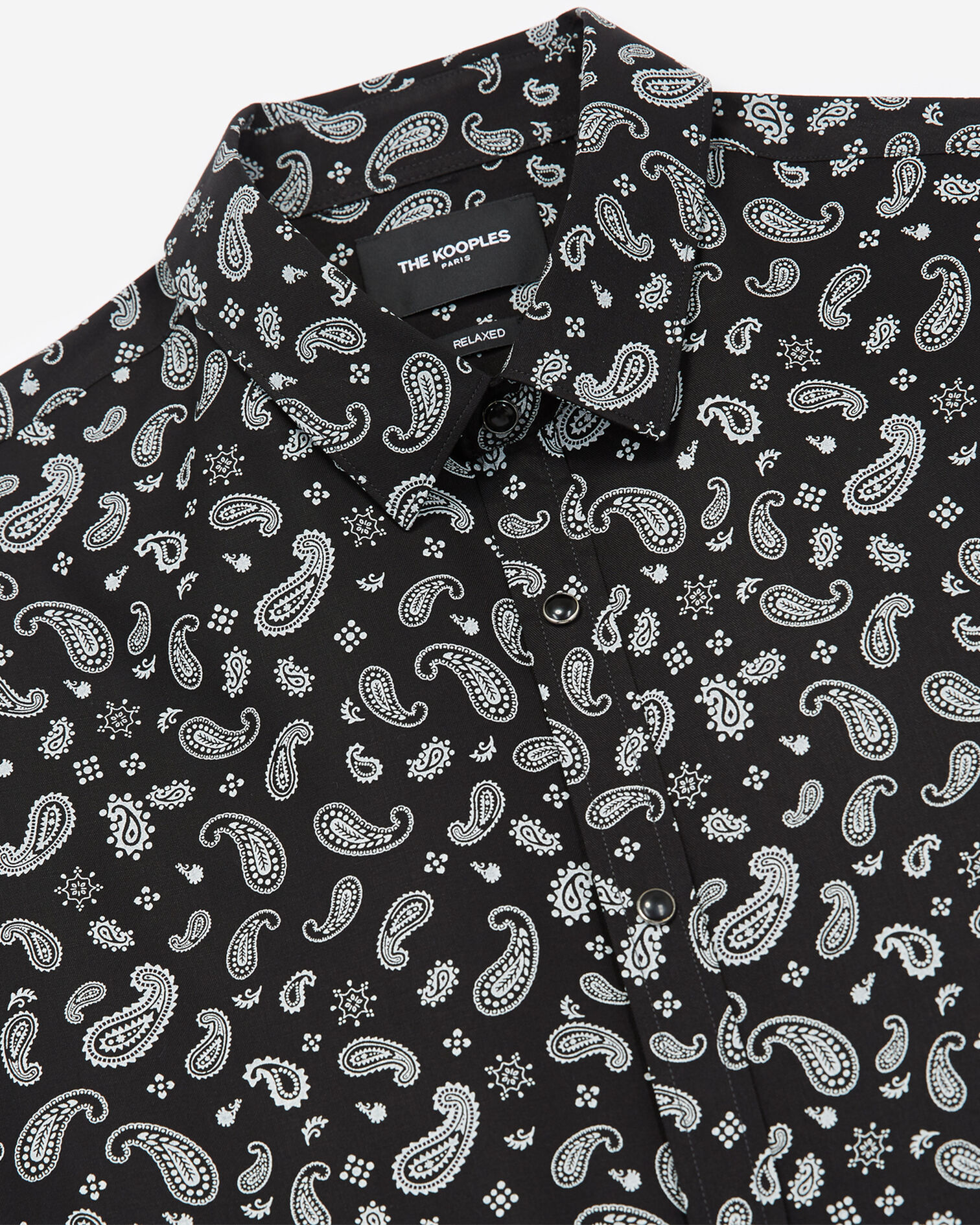 Chemise imprimé bandana noir et blanc, BLACK WHITE, hi-res image number null