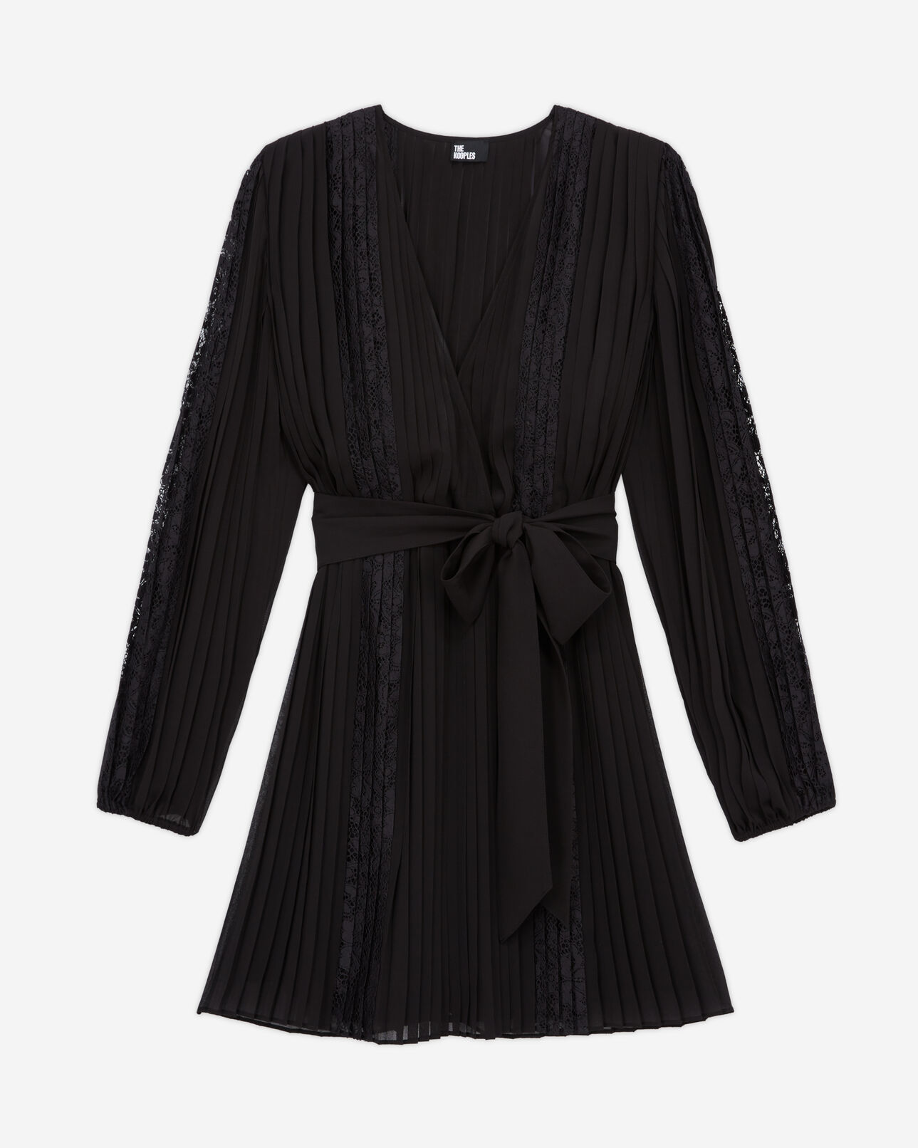 The Kooples FEMME BLACK robe courte en dentelle noire