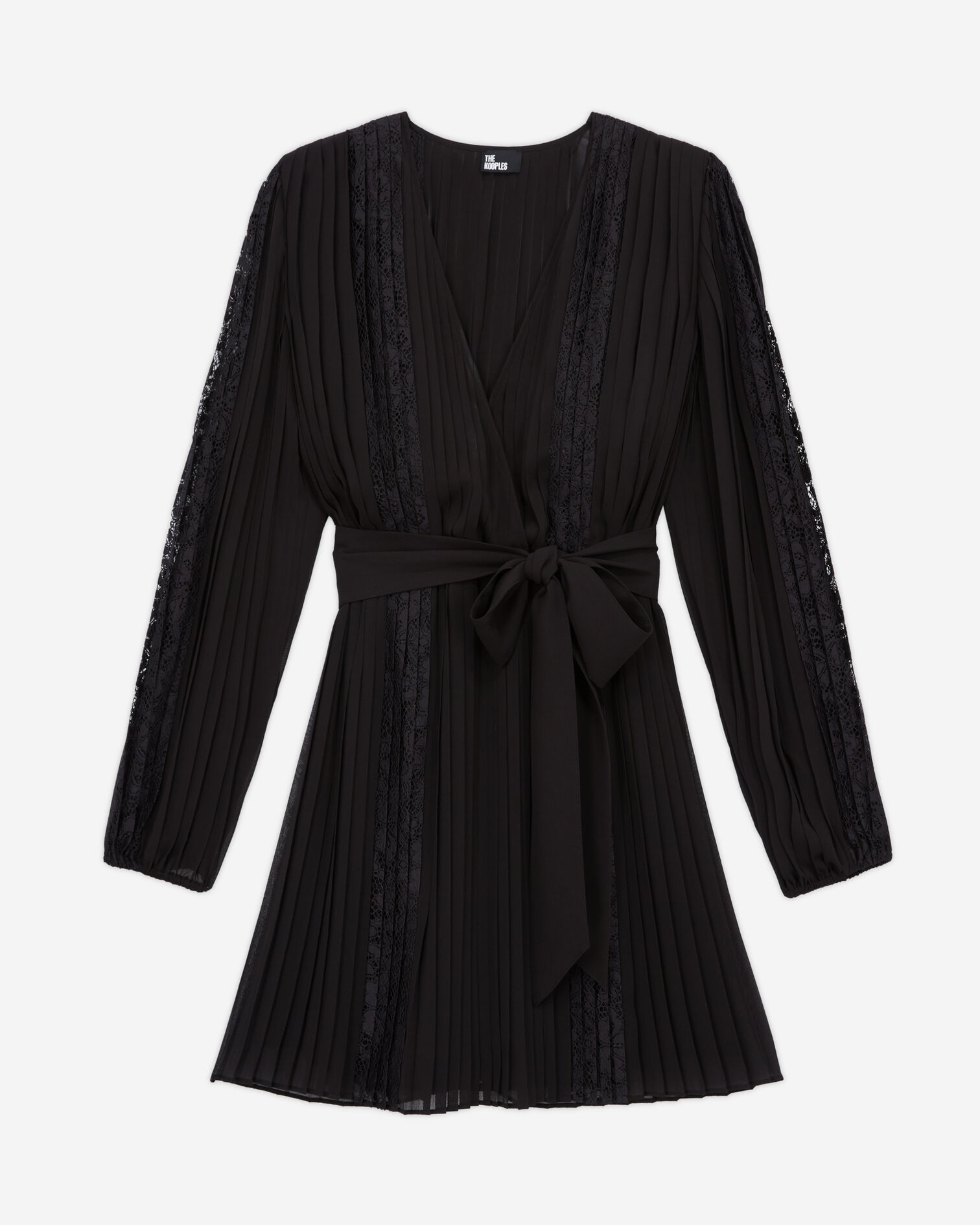 Robe courte en dentelle noire, BLACK, hi-res image number null