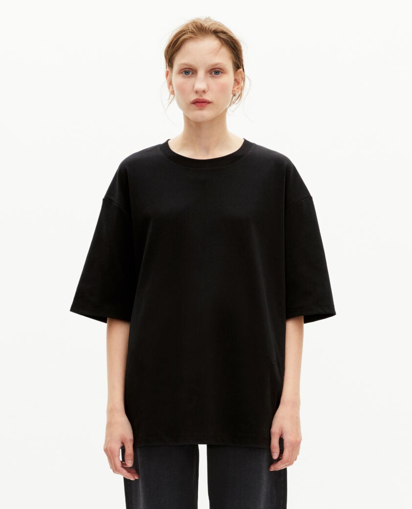 The Kooples MEN BLACK unisex loose plain black t-shirt