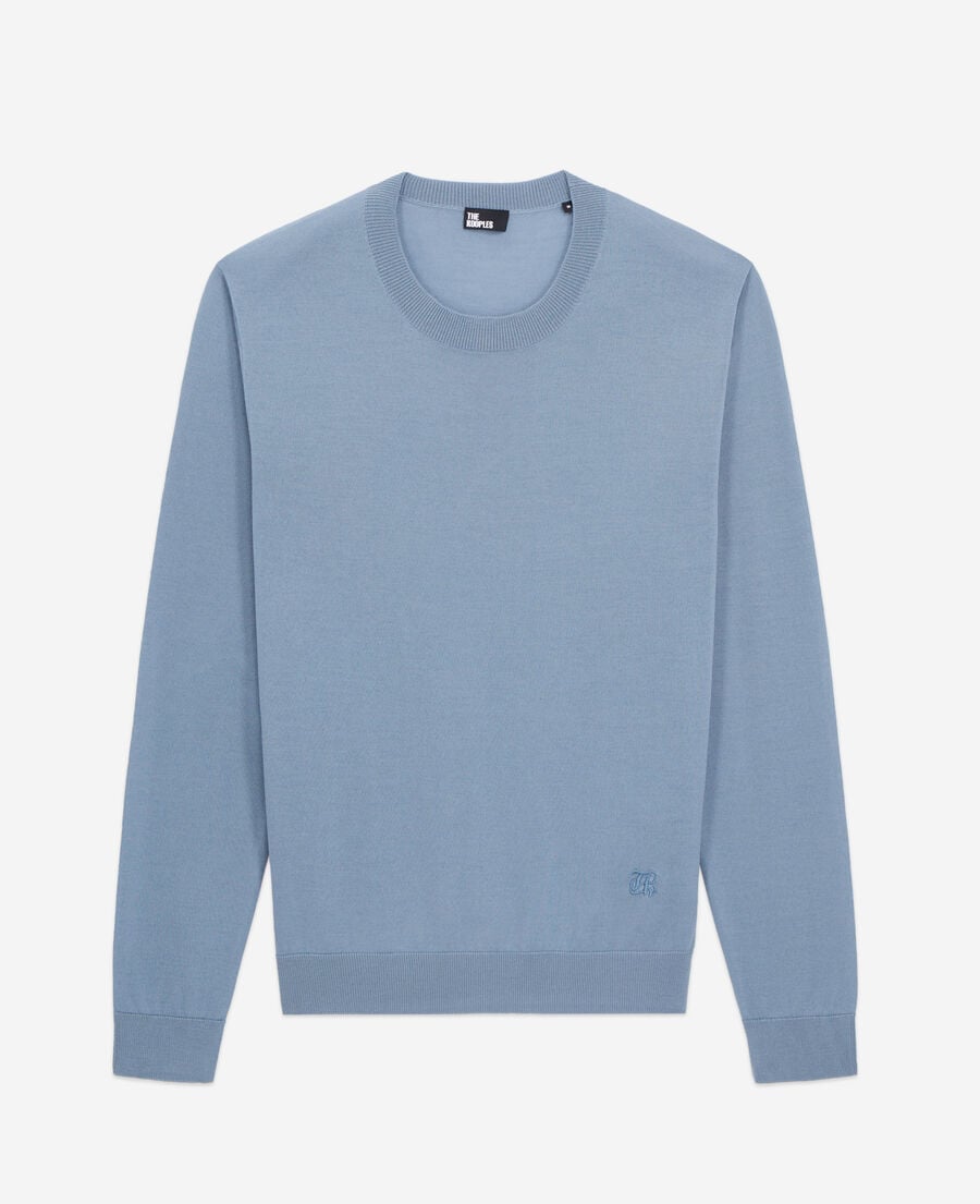 The Kooples H BLUE GREY blue merino wool sweater