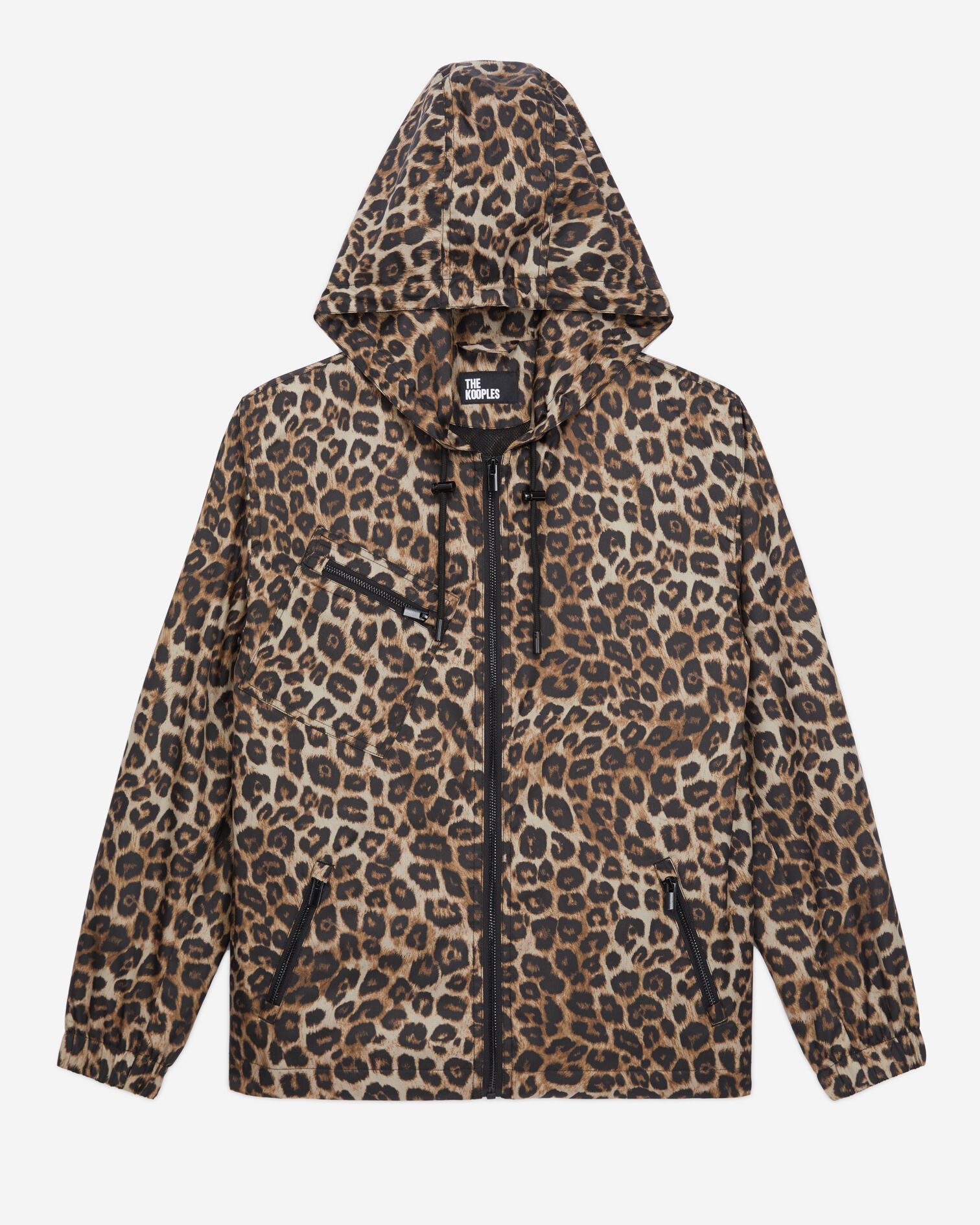 Printed hooded windbreaker jacket, LEOPARD, hi-res image number null