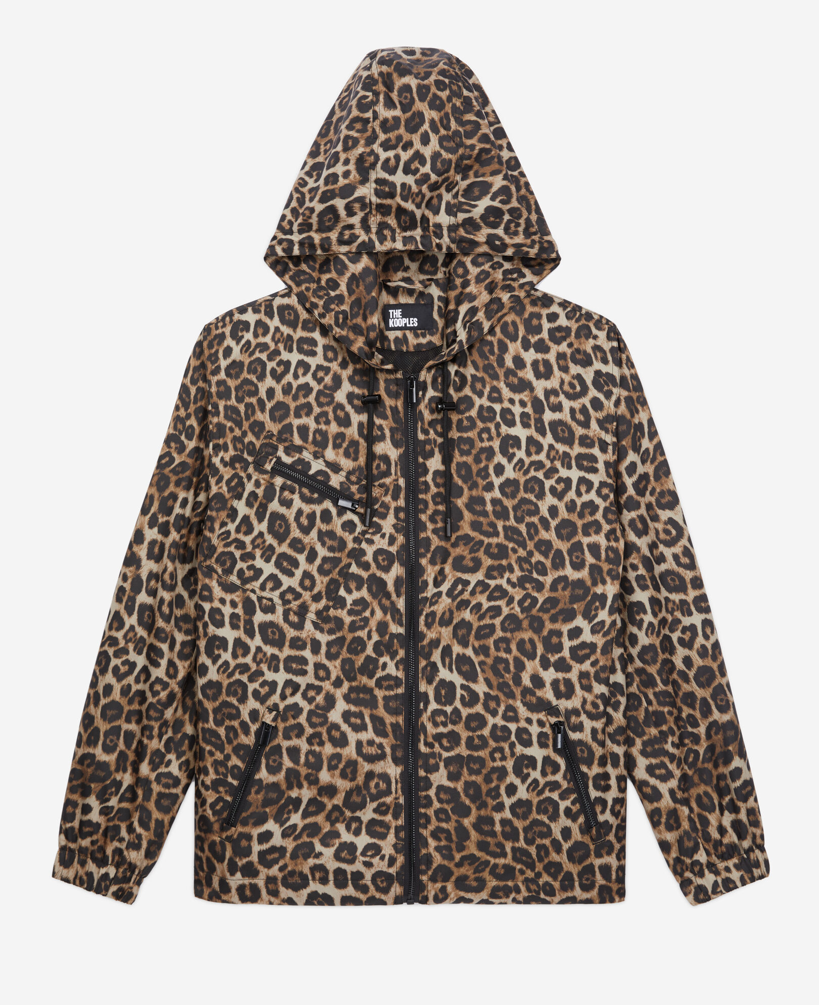 The Kooples FEMME LEOPARD blouson coupe-vent imprimé à capuche