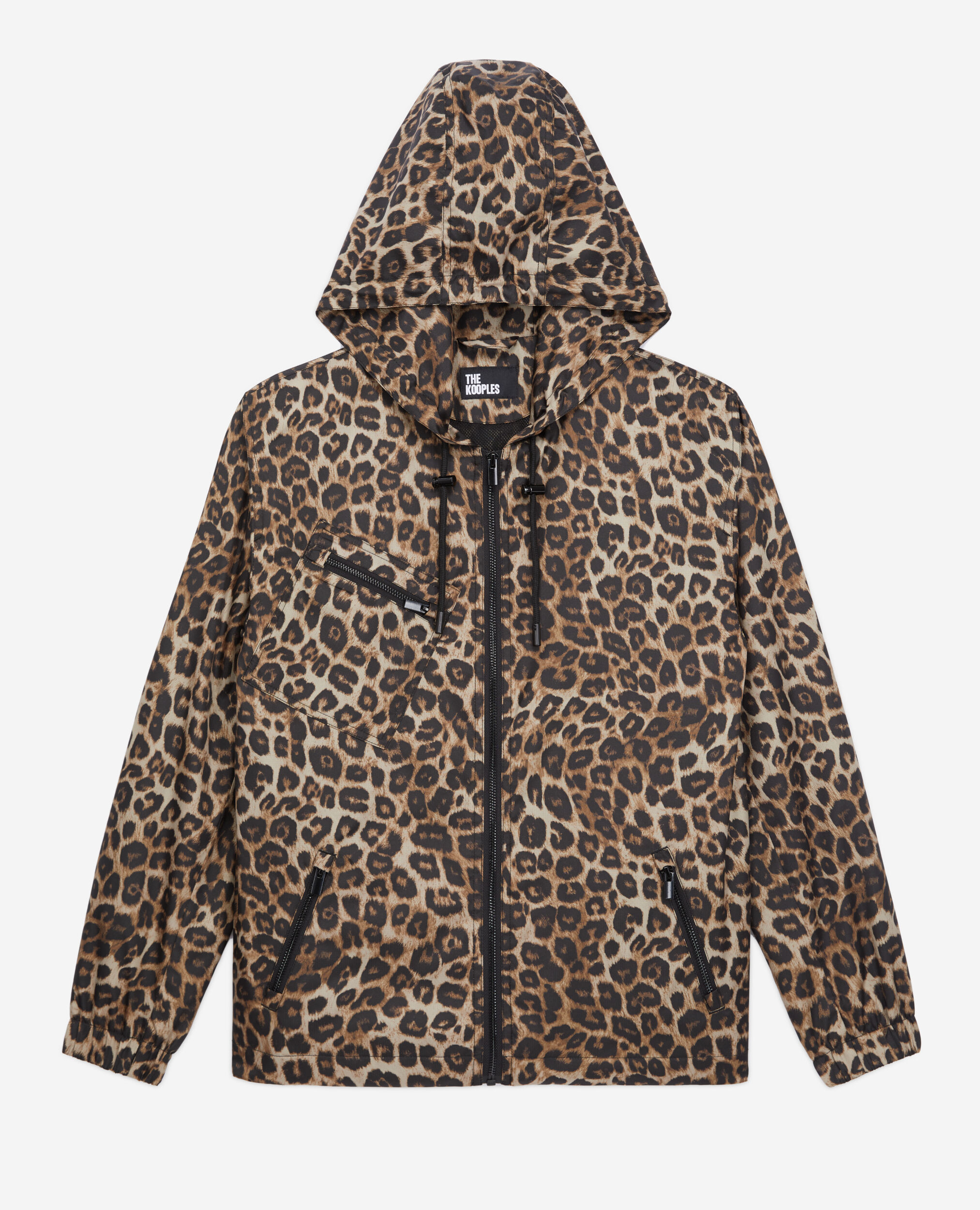 Blouson coupe-vent imprimé à capuche, LEOPARD, hi-res image number null