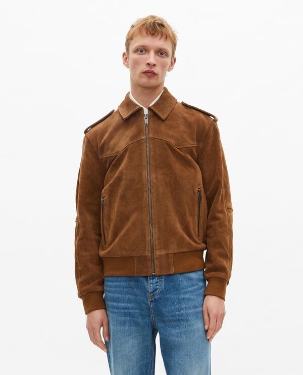 Camel suede jacket| The Kooples