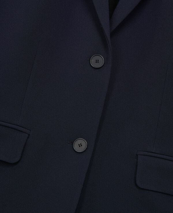 The Kooples FEMME DARK NAVY veste tailleur en crêpe coupe structurée bleu marine 