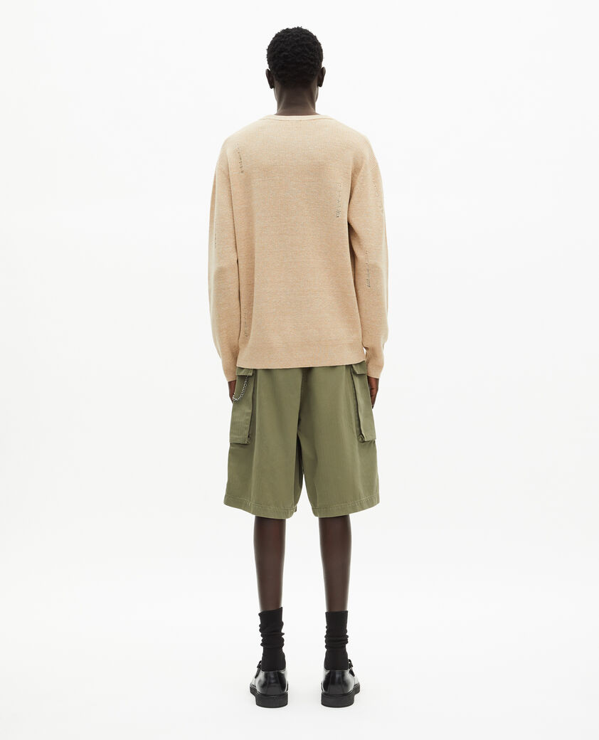 The Kooples HERREN ECRU pullover aus ungebleichter wolle und leinen