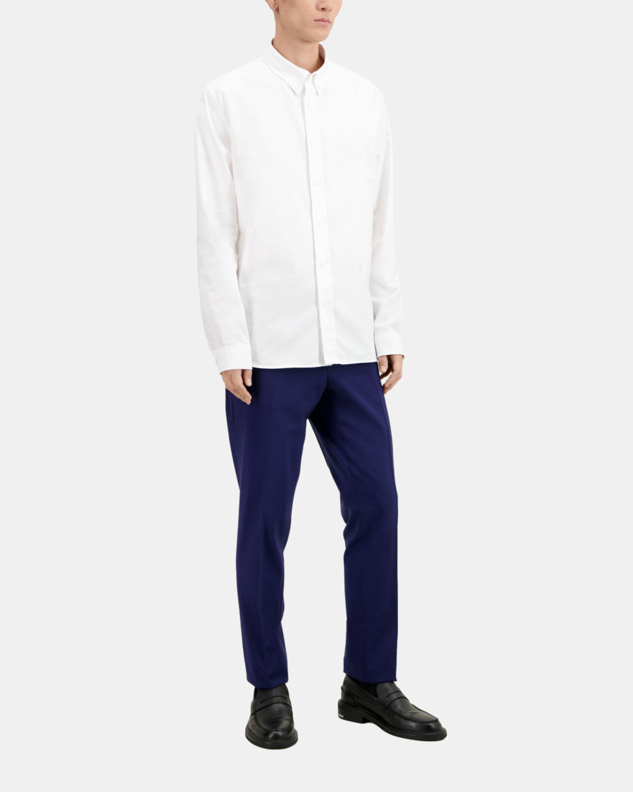 The Kooples HERREN WHITE weißes oxford-hemd mit stickerei