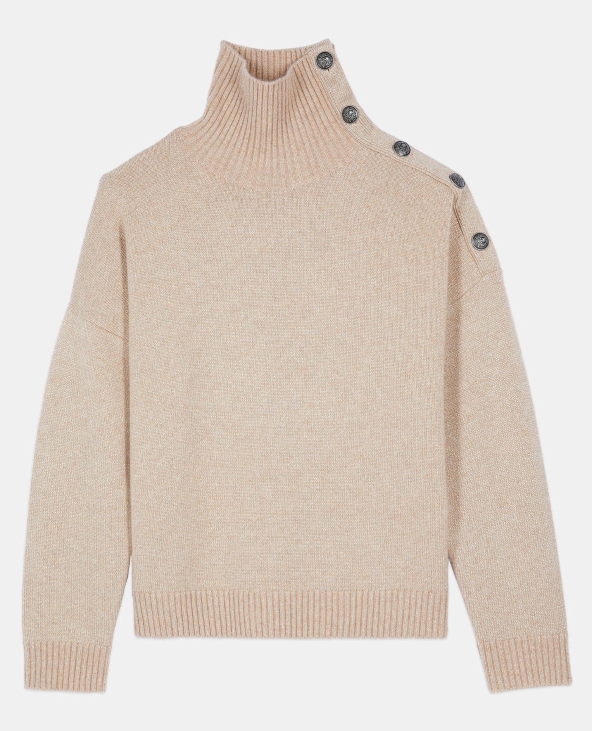 Pull en laine et cachemire camel, CAMEL, hi-res image number null