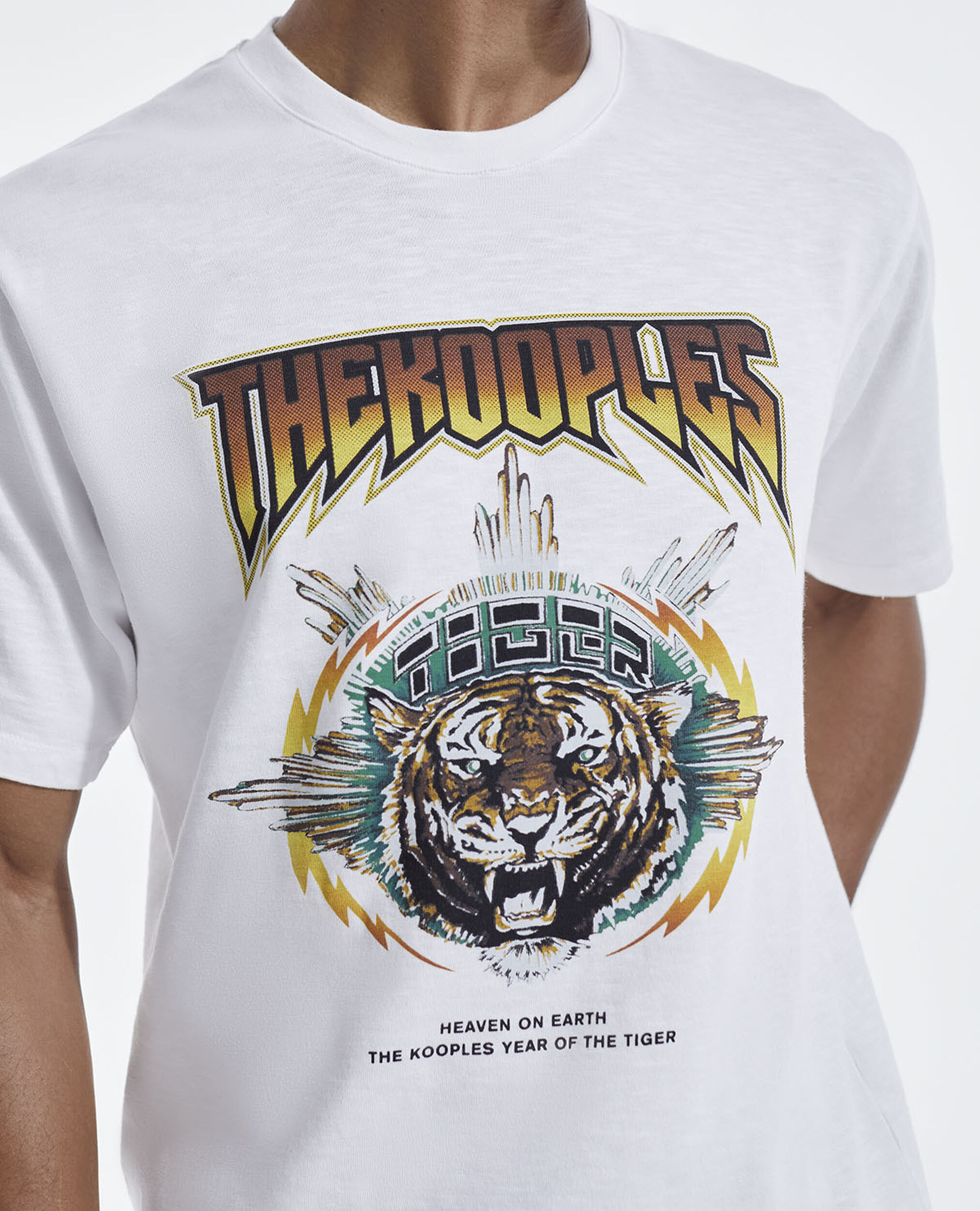 T-shirt tigre rock blanc, WHITE, hi-res image number null