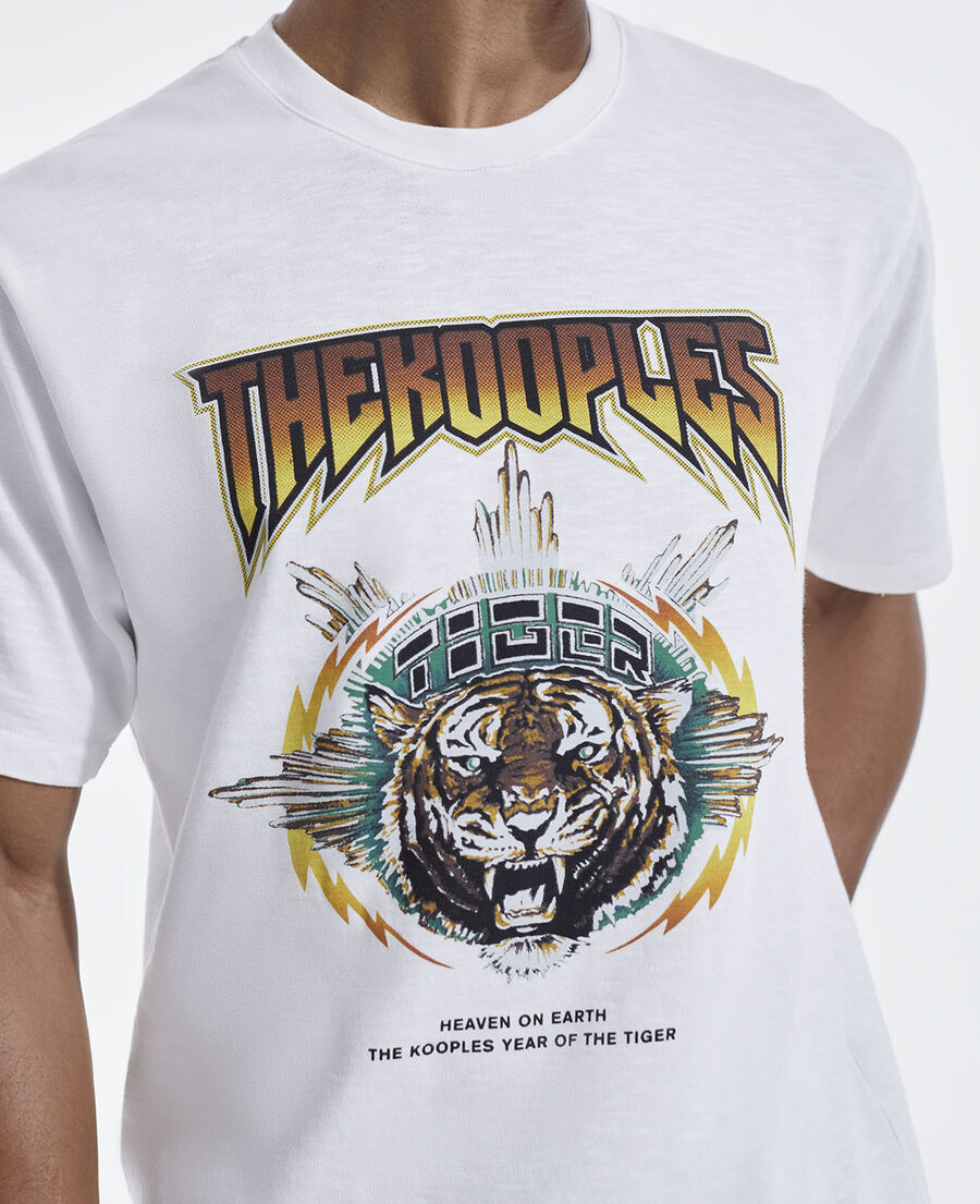 weißes tigerrock-t-shirt