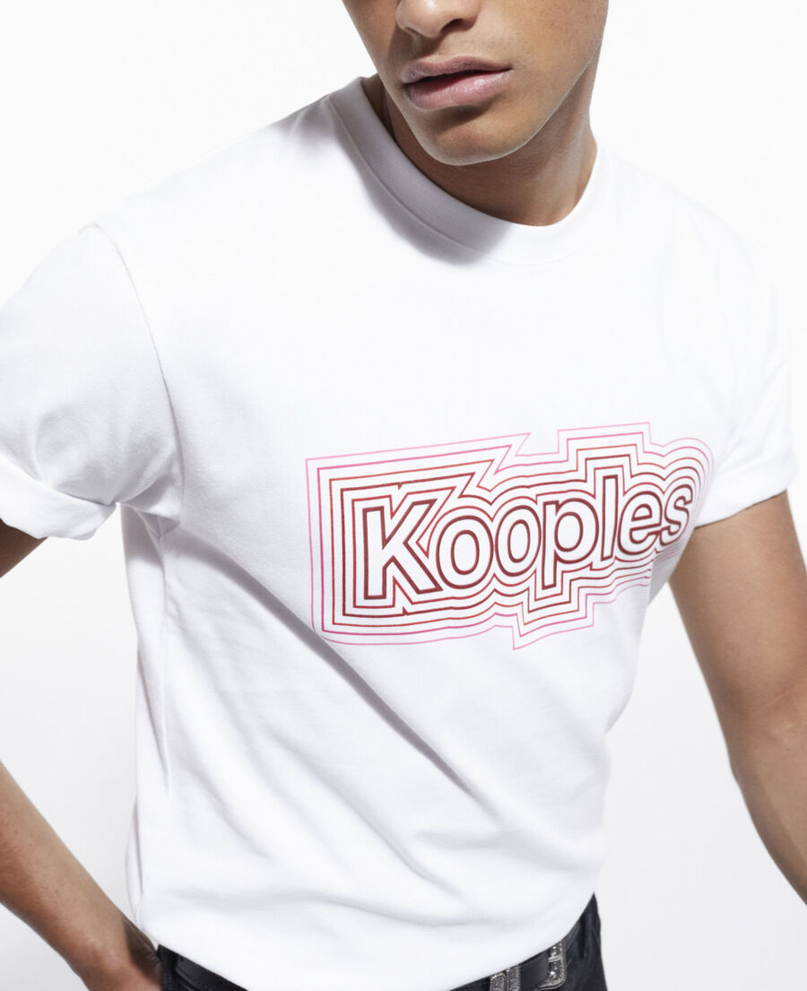 zweifarbiges t-shirt mit siebdruck