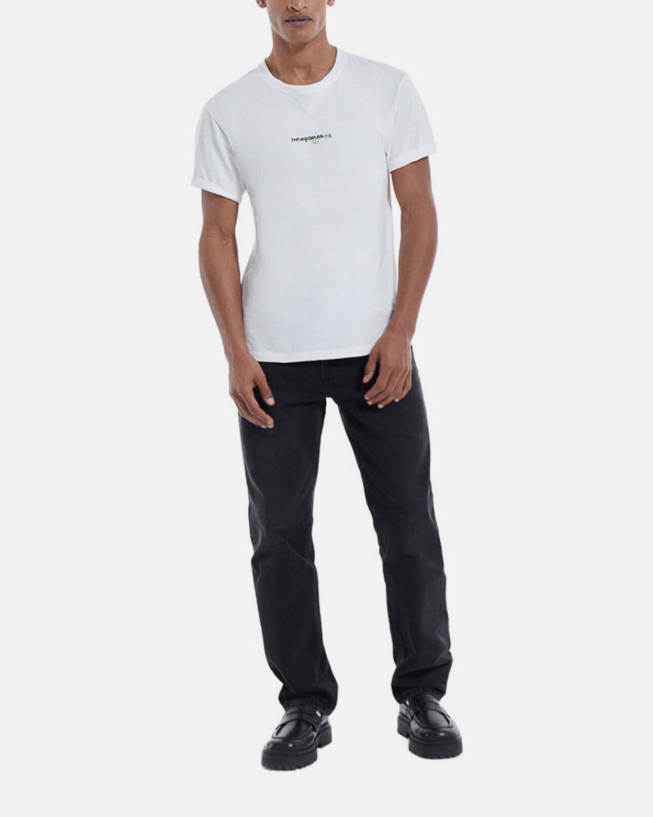 The Kooples MEN WHITE white cotton t-shirt with triple logo