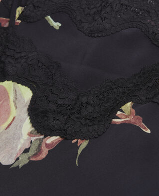 The Kooples F PINK BLACK printed silk camisole with lace