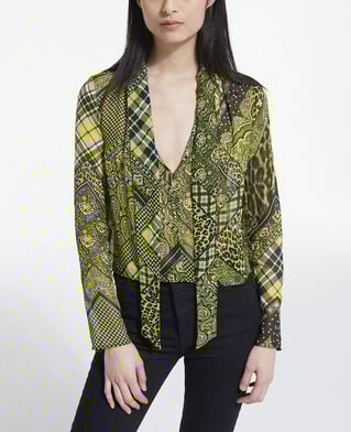 The Kooples FEMME BLACK / YELLOW top imprimé