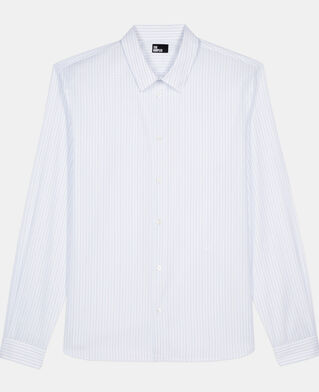 The Kooples HOMME WHITE / BLUE chemise formelle &agrave; rayures blanche