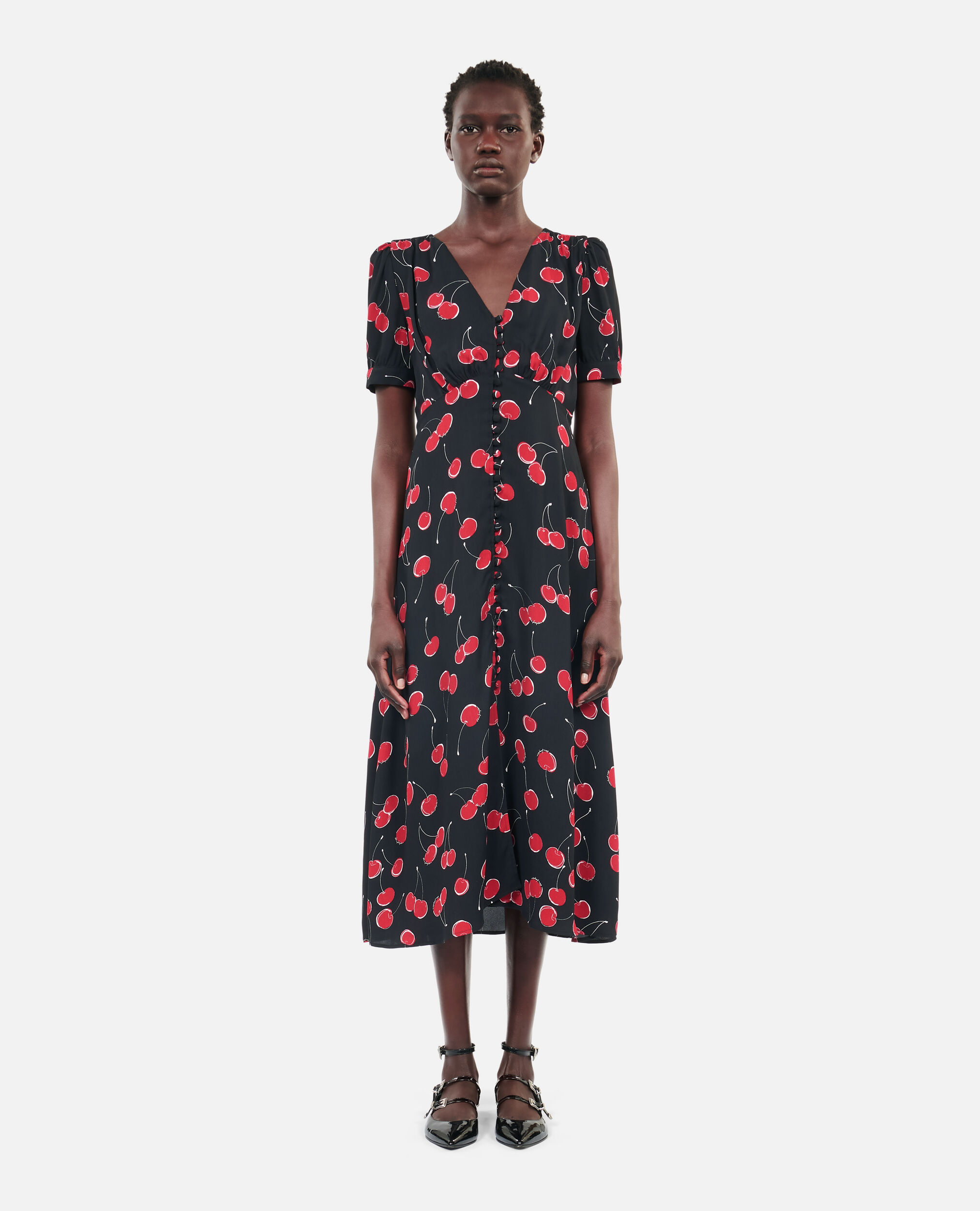 Printed long dress with buttoning The Kooples