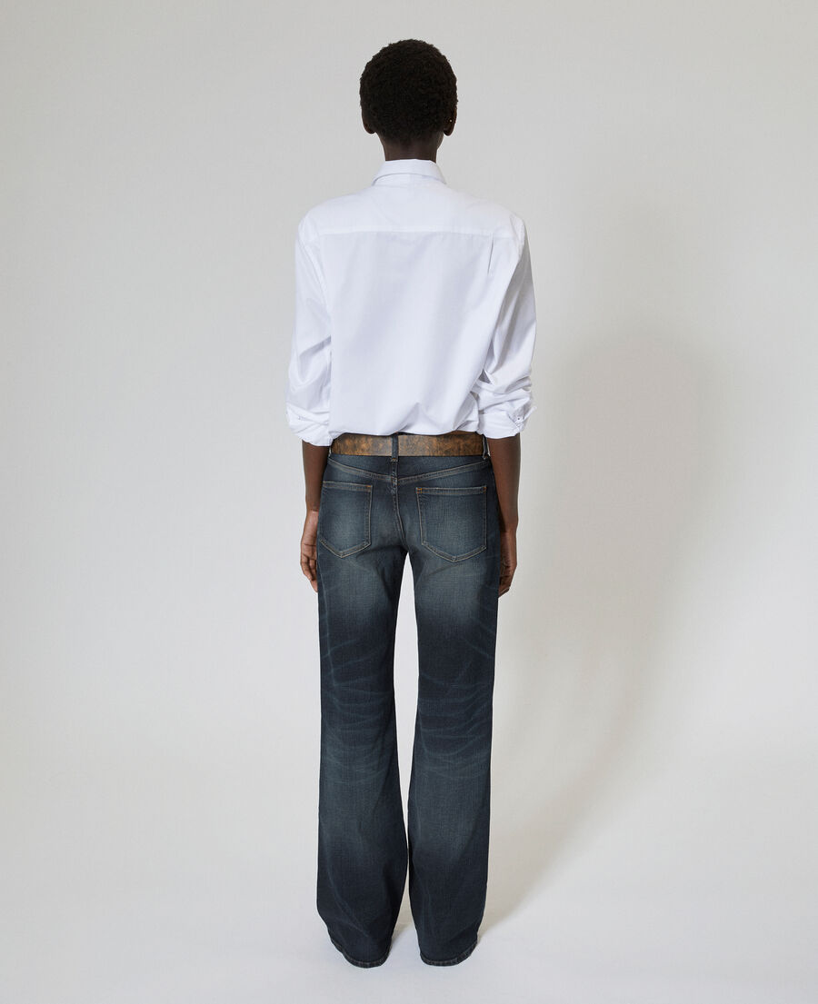 The Kooples F MEDIUM BLUE bootcut jeans with blue abrasions