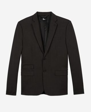 The Kooples H BROWN / BLACK brown houndstooth wool suit jacket