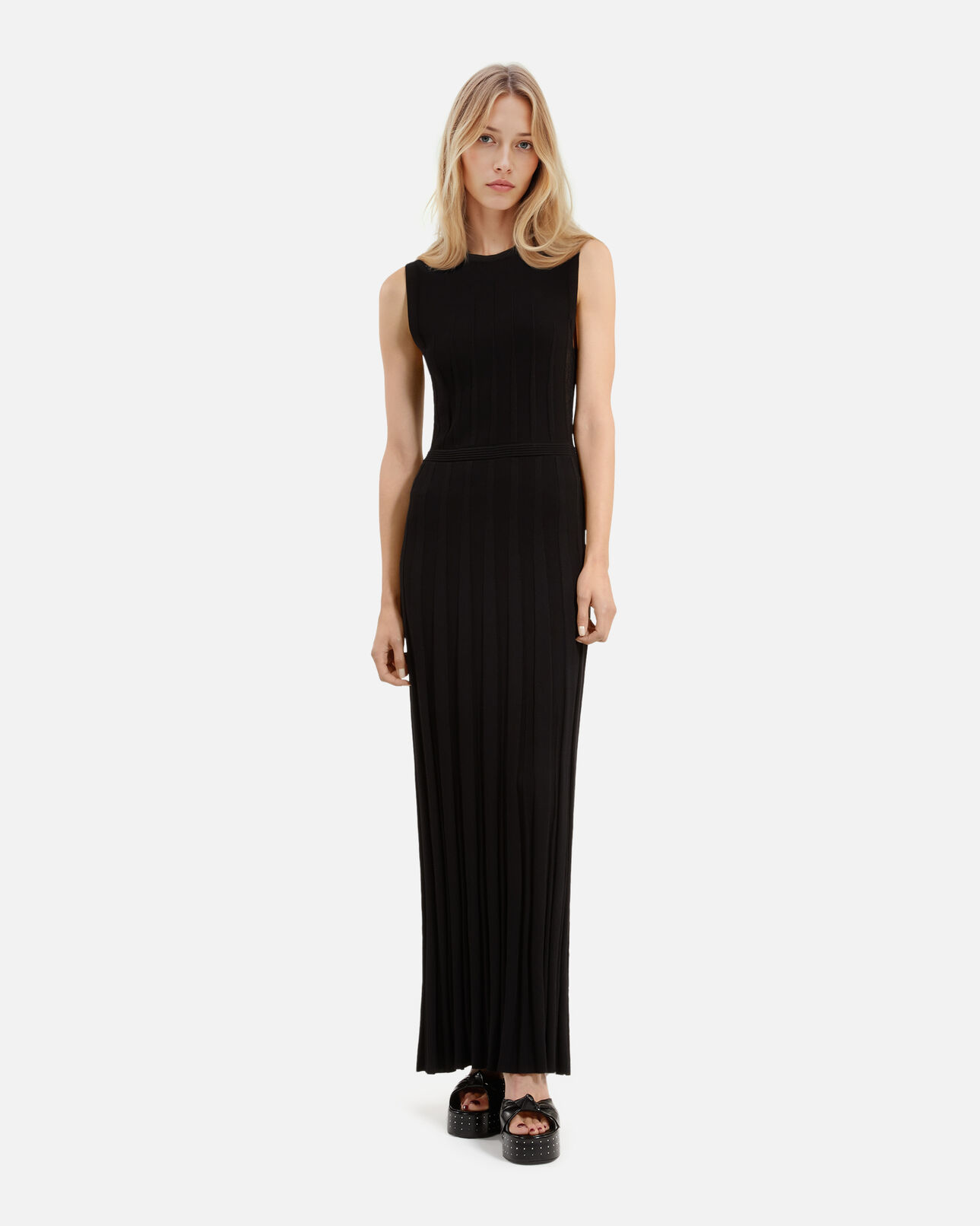 The Kooples WOMEN BLACK black mesh maxi dress